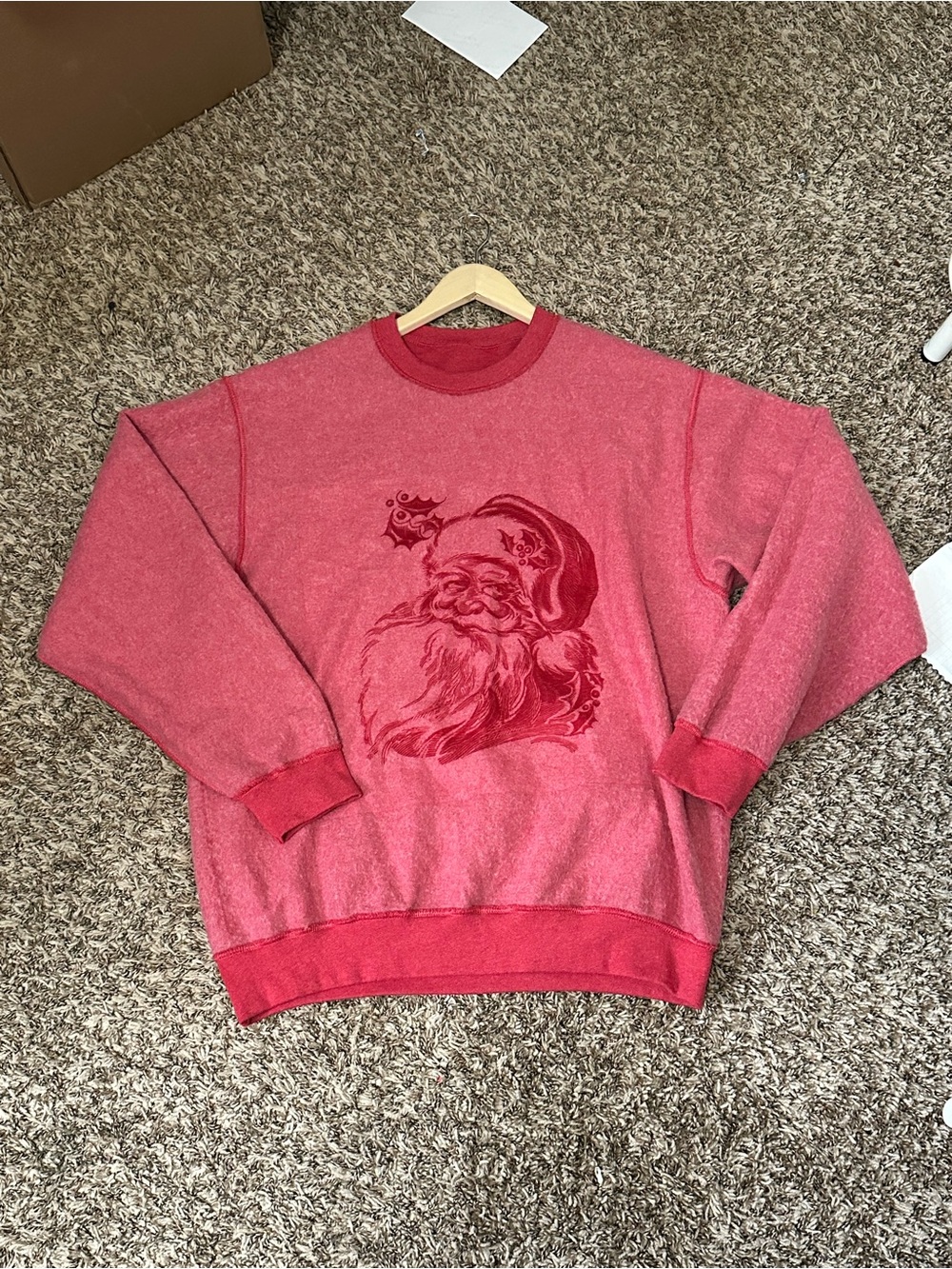 Red Inside Out Vintage-Style Santa Claus Sweatshirt size 2X-3X